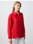 Kırmızı Rahat Kesim Uzun Kollu Keten Gömlek 4