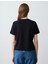Siyah Bisiklet Yaka Kısa Kollu Pamuklu Örme Tişört 5