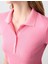 Pembe Dar Kesim Kısa Kollu Polo Yaka Örme Tişört 5
