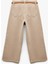 Düğmeli Kesik Geniş Paça Kemerli Pantolon - Wide Leg Jeans 2