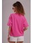 Kadın Pembe Oversize Tişört - Let It Go Baskılı 5