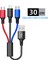 Ankndo 3 In 1 USB Kablosu Kısa Mikro USB Tip C Kablo iPhone 13 12 11 Samsung Xiaomi Cep Telefonu Şarj Aleti Kablosu Mini Tel (Yurt Dışından) 1