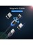 LED Manyetik USB Şarj Kablosu Tip C Kablo Mıknatıs Şarj Cihazı Veri Şarjı Mikro USB Kablosu Cep Telefonu Kablosu USB Kablosu (Yurt Dışından) 2