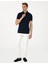 Erkek Lacivert Slim Fit Tişört 50302623-VR033 4