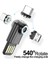 Mini Döndür Manyetik Kablo Mikro USB Tip C 3A Hızlı Şarj Telefon Kablosu iPhone Samsung Xiaomi Huawei USB Şarj Aleti Kablosu Tel (Yurt Dışından) 4