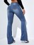 Kadın Yüksek Bel Cepli Ispanyol Paçalı Kot Jeans Pantolon 3