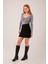 Geniş Yaka Gri Basic Body Bluz 2