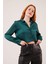 Saten Crop Model Yeşil Gömlek 5
