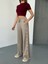 Osy Modal Yumuşak Dokulu Kumaş Nakış Işlemeli Rahat Bol Paça Eşofman Pantalon - Bej 3