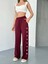 Osy Modal Yumuşak Dokulu Kumaş Nakış Işlemeli Rahat Bol Paça Eşofman Pantalon - Bordo 2