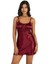 Bordo Kısa Saten Gecelik 8208 1