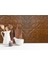 Kendinden Yapışkanlı 3D Kabartmalı Altın Meşe Kareli Desen Pvc Duvar Panel 41X41 Cm/ 6 Adet /1 M² 4