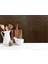 Kendinden Yapışkanlı 3D Kabartmalı Pvc Duvar Paneli Teak Kılçık Desen 41x41 Cm/ 6 Adet /1 M² 4
