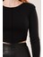 Ters Dikişli Basic Siyah Body Bluz 4