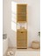 Bambu Kirli Sepetli 1 Raflı Kapaklı Banyo Dolabı Banyo Düzenleyici Çamaşır Sepeti Organizer DB-0010 1