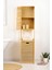 Bambu Kirli Sepetli 1 Raflı Kapaklı Banyo Dolabı Banyo Düzenleyici Çamaşır Sepeti Organizer DB-0010 2