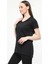 Kadın 3'lü Basic Regular Fit V Yaka Arkası Uzun Tişört Seti 3