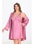Büyük Beden 2li Gülkurusu Sabahlık Takımı Bigsize 6204 1