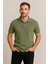 Basic Fit Erkek Polo Yaka Haki Tişört 4
