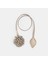 Bej Çiçek Figürlü Monogram Detaylı Deri Charm 2