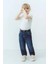 Kız Çocuk Kalp Cepli Denim Kot Pantolon Lacivert 5