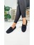 Günlük Kadın Loafer Peluş Astarlı Oval Burunlu Alçak Desenli Tabanlı Ayakkabı 375 2