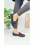 Günlük Kadın Loafer Peluş Astarlı Oval Burunlu Alçak Desenli Tabanlı Ayakkabı 375 5