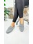 Günlük Kadın Loafer Peluş Astarlı Oval Burunlu Alçak Desenli Tabanlı Ayakkabı 375 3