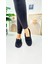Günlük Kadın Loafer Peluş Astarlı Oval Burunlu Alçak Desenli Tabanlı Ayakkabı 375 4