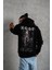 Erkek Baskılı Kapüşonlu Sweat - Siyah 2