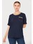 Kadın Yakası Simli T-Shirt Lacivert 4