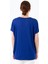 Kadın Sıfır Yaka Önü Desenli Penye T-Shirt 23712 Saks 4