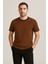 Unisex Kahverengi Basic T-Shirt - Kahverengi 1