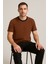 Unisex Kahverengi Basic T-Shirt - Kahverengi 3