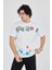 Erkek Baskılı Penye T-Shirt - Beyaz 5