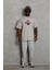 Oversize Baskılı Bisiklet Yaka T-Shirt - Gri 4