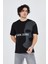 Erkek Baskılı T-Shirt - Siyah 4