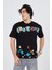 Erkek Baskılı Penye T-Shirt - Siyah 4