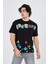 Erkek Baskılı Penye T-Shirt - Siyah 5