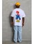 Oversize Baskılı Bisiklet Yaka T-Shirt - Beyaz 2
