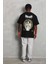 Oversize Baskılı Bisiklet Yaka T-Shirt - Siyah 4
