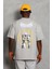 Oversize Baskılı Bisiklet Yaka T-Shirt - Gri 5