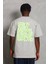 Oversize Baskılı Bisiklet Yaka T-Shirt - Gri 5