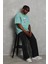 Oversize Baskılı Bisiklet Yaka T-Shirt - Mint Yeşili 2