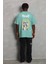 Oversize Baskılı Bisiklet Yaka T-Shirt - Mint Yeşili 4