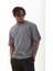 Oversize Baskılı Bisiklet Yaka T-Shirt - Füme 1