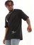 Oversize Baskılı Bisiklet Yaka T-Shirt - Siyah 1