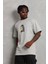 Oversize Baskılı Bisiklet Yaka T-Shirt - Gri 2