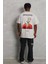 Oversize Baskılı Bisiklet Yaka T-Shirt - Gri 4