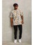 Oversize Baskılı Bisiklet Yaka T-Shirt - Gri 3